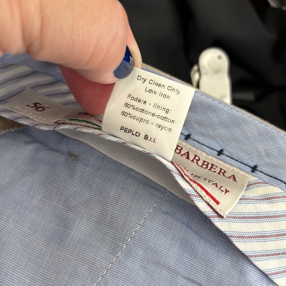 Luciano Barbera Cashmere Cotton Flat Front Khaki Pants Trousers - Picture 8 of 8